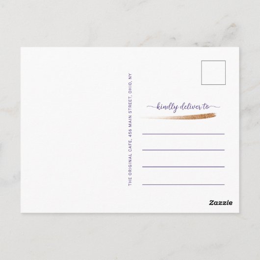 Elegante Paarse Eucalyptus bruiloft dank u Briefkaart (Achterkant)