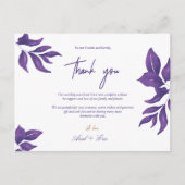 Elegante Paarse Eucalyptus bruiloft dank u Briefkaart (Voorkant)