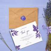 Elegante Paarse Eucalyptus bruiloft dank u Briefkaart