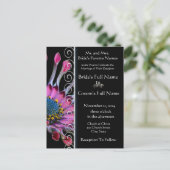 Elegante Paarse Exotic Daisy bruiloft uitnodiging Briefkaart (Staand voorkant)