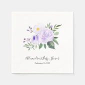 Elegante Paarse Floral Baby shower servet (Voorkant)