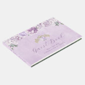 Elegante Paarse Floral Quinceañera Guest Book Gastenboek (Hoek)
