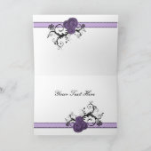 elegante paarse floranje bedankkaart (Binnen)