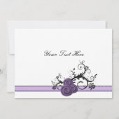 elegante paarse floranje bedankkaart (Achterkant)