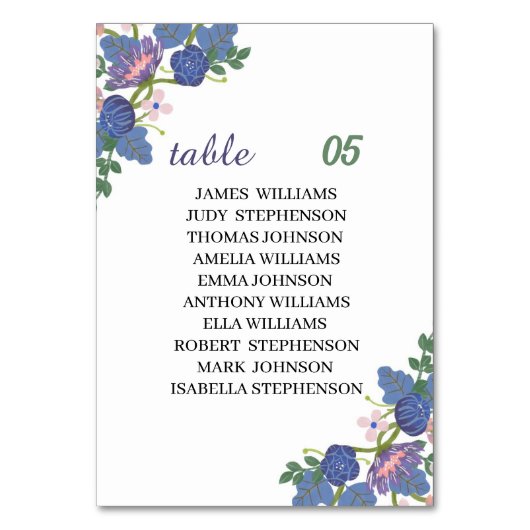 Elegante Paarse Flower Custom Wedding Kaart (Voorkant)