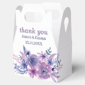Elegante Paarse Flower Gepersonaliseerd bruiloft Bedankdoosjes (Geopend)