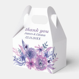 Elegante Paarse Flower Gepersonaliseerd bruiloft Bedankdoosjes