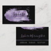 Elegante paarse folie metaal verfstreek visitekaartje (Voorkant / Achterkant)