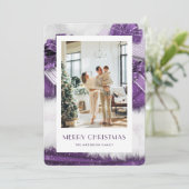 Elegante Paarse foto Vrolijke kerst Kaart (Staand voorkant)