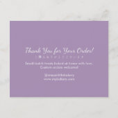 Elegante Paarse Gardeer Instructies voor Brood Bedankkaart (Achterkant)