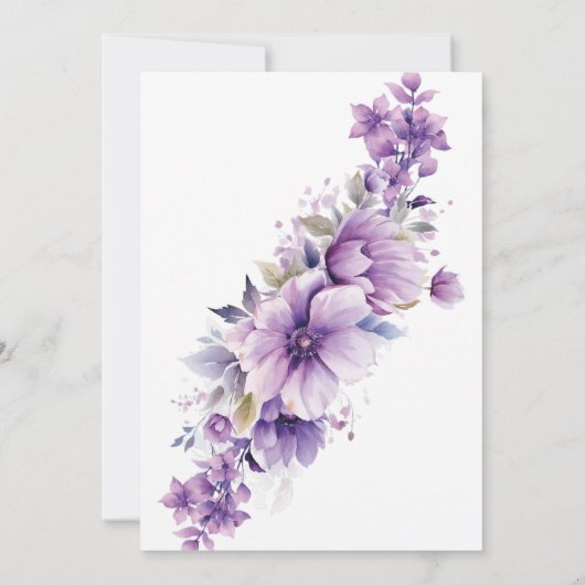 Elegante Paarse gebladerte 20e verjaardag Kaart (Achterkant)