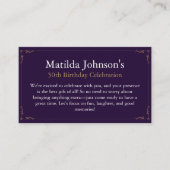 Elegante Paarse Geen Cadeaus Verjaardag Informatiekaartje (Voorkant)