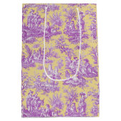 Elegante  paarse gele toile de jouy medium cadeauzakje (Achterkant)