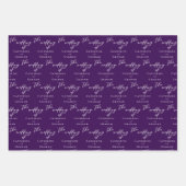 Elegante Paarse gepersonaliseerde bruiloft Inpakpapier Vel (Voorkant 3)