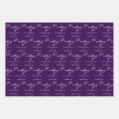 Elegante Paarse gepersonaliseerde bruiloft Inpakpapier Vel (Voorkant)