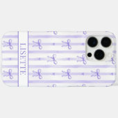 Elegante paarse gestreepte Coquette strikken met m Case-Mate iPhone Case (Achterkant (horizontaal))