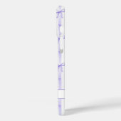 Elegante paarse gestreepte Coquette strikken met m Case-Mate iPhone Case (Achterkant / Links)