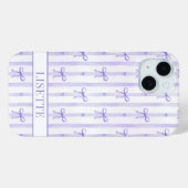 Elegante paarse gestreepte Coquette strikken met m Case-Mate iPhone Case (Achterkant (horizontaal))
