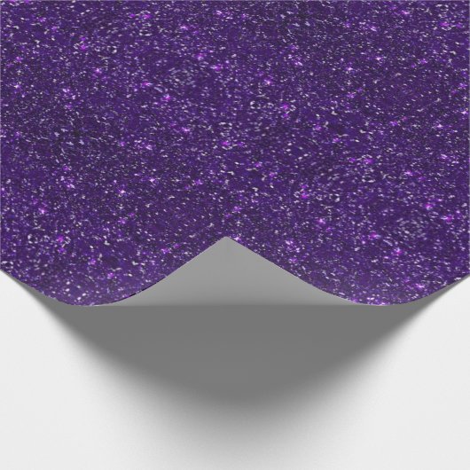 Elegante Paarse Glamour Glitter Cadeaupapier (Hoek)