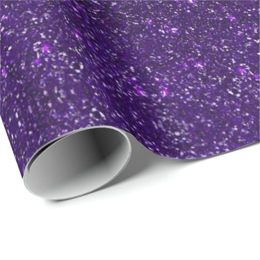 Elegante Paarse Glamour Glitter Cadeaupapier (Rol Hoek)