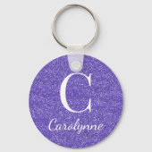 Elegante paarse glans glittersymbool sleutelhanger (Voorkant)