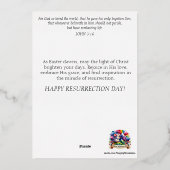 Elegante Paarse Glas-in-lood Konijn Tuinman Pasen Folie Feestdagenkaart (Achterkant)