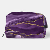 Elegante Paarse Glitter Agate Dopp Kit Toilettasje (Achterkant)