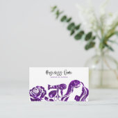 Elegante Paarse glitter bloemenkapper Afsprakenkaartje (Staand voorkant)