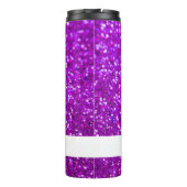 Elegante Paarse Glitter Custom Name Thermosbeker (Achterkant)