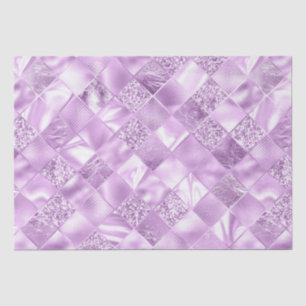 Elegante paarse glitter diamant roosterpatroon tissuepapier