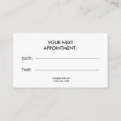 Elegante Paarse glitter haardroger kapper Afsprakenkaartje (Achterkant)