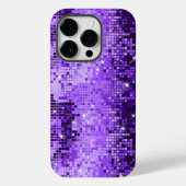 Elegante Paarse Glitter Metallic Sequence Case-Mate iPhone Case (Achterkant)