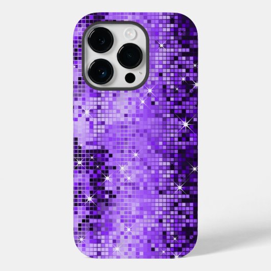 Elegante Paarse Glitter Metallic Sequence Case-Mate iPhone Case (Achterkant)