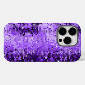 Elegante Paarse Glitter Metallic Sequence Case-Mate iPhone Case (Achterkant (horizontaal))