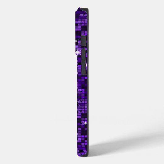 Elegante Paarse Glitter Metallic Sequence Case-Mate iPhone Case (Achterkant / Links)