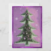 Elegante Paarse glitter papercut kerstboom Feestdagenkaart (Voorkant)