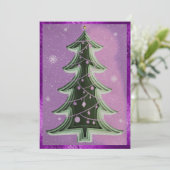 Elegante Paarse glitter papercut kerstboom Feestdagenkaart (Staand voorkant)