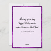 Elegante Paarse glitter papercut kerstboom Feestdagenkaart (Achterkant)