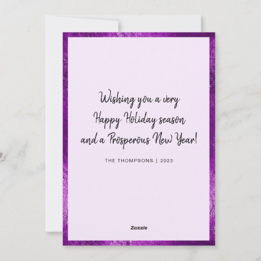 Elegante Paarse glitter papercut kerstboom Feestdagenkaart (Achterkant)