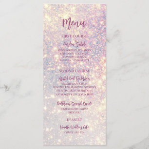 Elegante Paarse Glitter Sparkle Bruiloft Menu