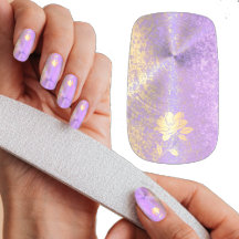 Elegante Paarse Glitters en Metallic Bloemen