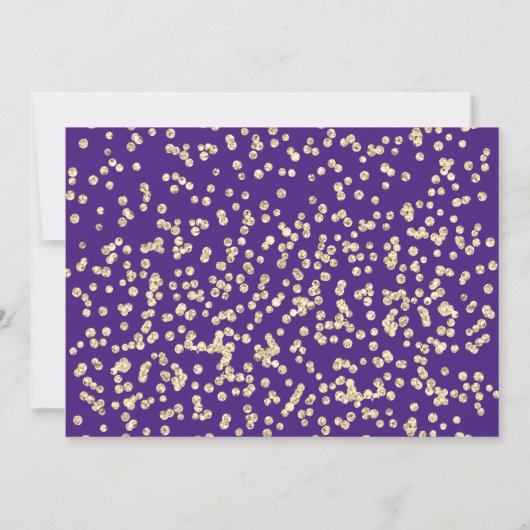 Elegante Paarse Gold Script 4 Foto Afstuderen Kaart (Achterkant)