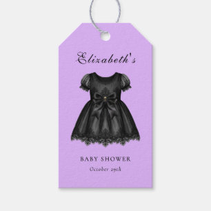 Elegante Paarse Gotische Baby Shower Cadeaulabel