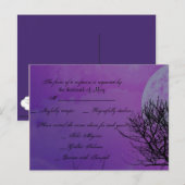Elegante Paarse Gotische Nacht Posh RSVP Briefkaar Uitnodiging Briefkaart (Voorkant / Achterkant)
