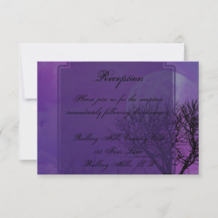 Elegante Paarse Gotische Posh bruiloft receptie Kaart