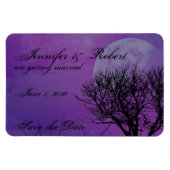 Elegante Paarse Gotische Posh Bruiloft Save the Da Magneet (Horizontaal)