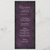 Elegante paarse gotische trouwmenu menu (Voorkant)