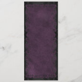 Elegante paarse gotische trouwmenu menu (Achterkant)