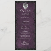 Elegante paarse gotische trouwmenu menu (Voorkant)