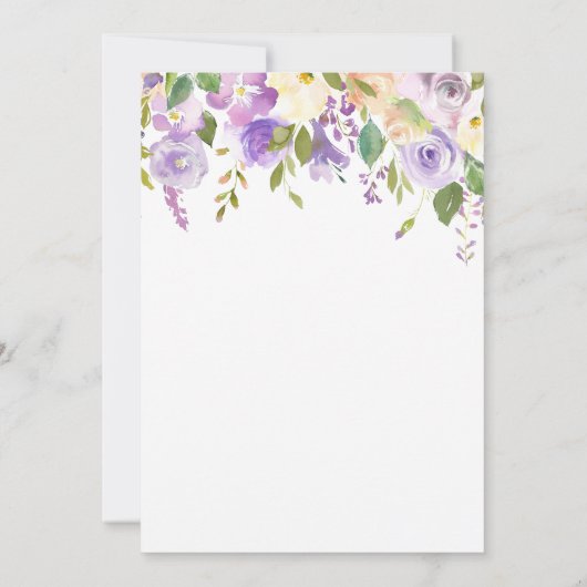 Elegante paarse gouden 50ste huwelijksuitnodiging kaart (Achterkant)